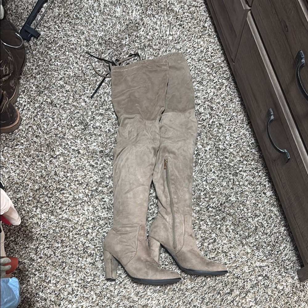 Stylish Tan Over-the-Knee Boots